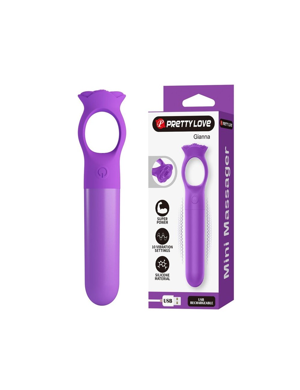 PRETTY LOVE - GIANA MINI MASSAGGIATORE VIBRANTE RICARICABILE VIOLA