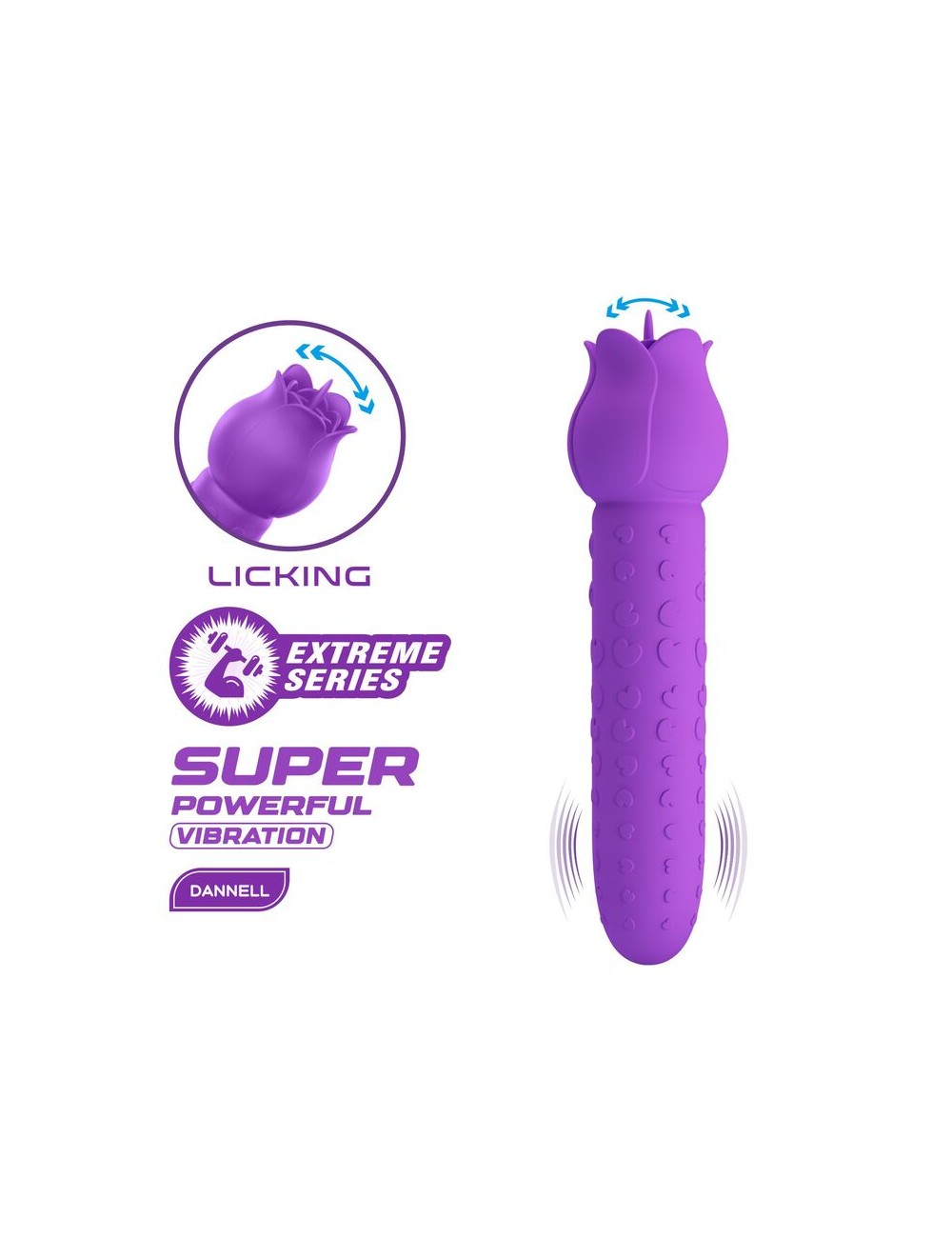PRETTY LOVE - VIBRATORE RICARICABILE DANNELL PER STIMOLAZIONE ORALE E CLITORIDEA