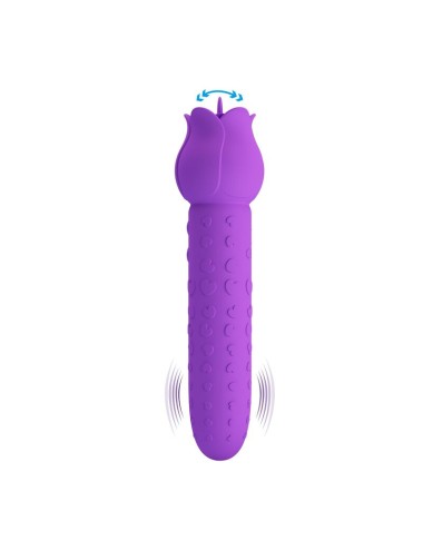 PRETTY LOVE - VIBRATORE RICARICABILE DANNELL PER STIMOLAZIONE ORALE E CLITORIDEA, VIOLA