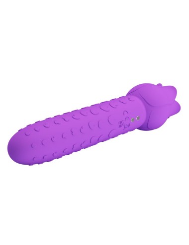 PRETTY LOVE - VIBRATORE RICARICABILE DANNELL PER STIMOLAZIONE ORALE E CLITORIDEA, VIOLA