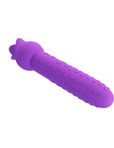 PRETTY LOVE - VIBRATORE RICARICABILE DANNELL PER STIMOLAZIONE ORALE E CLITORIDEA, VIOLA