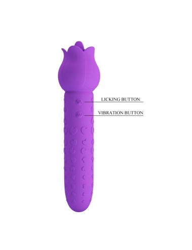 PRETTY LOVE - VIBRATORE RICARICABILE DANNELL PER STIMOLAZIONE ORALE E CLITORIDEA, VIOLA