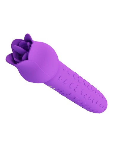 PRETTY LOVE - VIBRATORE RICARICABILE DANNELL PER STIMOLAZIONE ORALE E CLITORIDEA, VIOLA