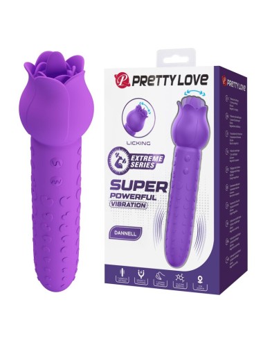 PRETTY LOVE - VIBRATORE RICARICABILE DANNELL PER STIMOLAZIONE ORALE E CLITORIDEA, VIOLA