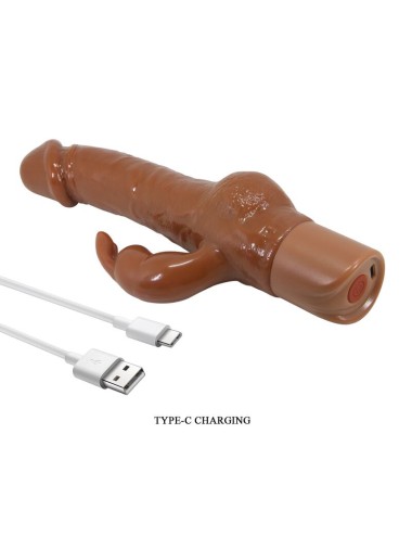 PRETTY LOVE - VIBRATORE A FORMA DI CONIGLIO REALISTICO ELLISON 22,6 CM Ø 4,2 CM MARRONE