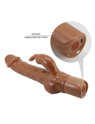 PRETTY LOVE - VIBRATORE A FORMA DI CONIGLIO REALISTICO ELLISON 22,6 CM Ø 4,2 CM MARRONE