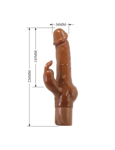 PRETTY LOVE - VIBRATORE A FORMA DI CONIGLIO REALISTICO ELLISON 22,6 CM Ø 4,2 CM MARRONE