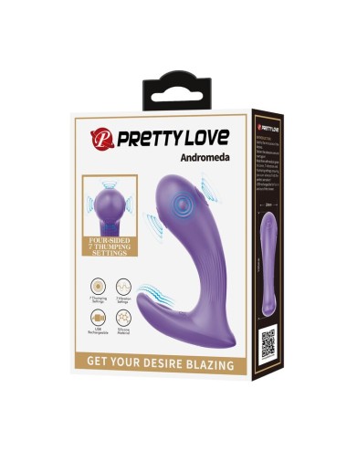 PRETTY LOVE - ANDROMEDA VIBRATORE RICARICABILE A DOPPIA STIMOLAZIONE VIOLA