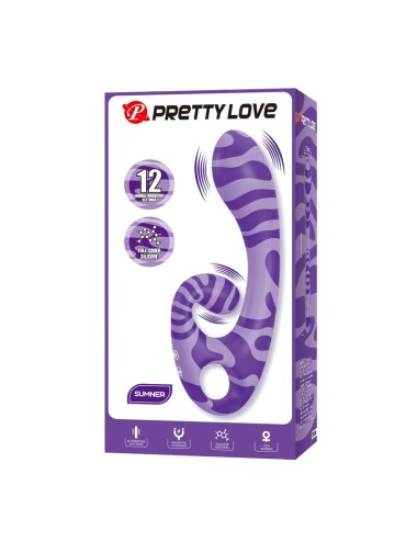 PRETTY LOVE - VIBRATORE A DOPPIA ESTIVA CON MANICO 19 CM Ø 3