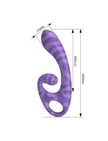 PRETTY LOVE - VIBRATORE A DOPPIA ESTIVA CON MANICO 19 CM Ø 3,5 CM VIOLA