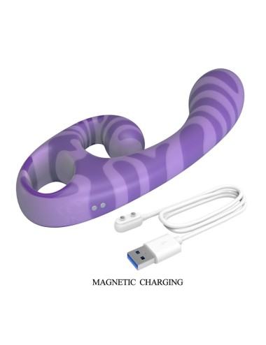 PRETTY LOVE - VIBRATORE A DOPPIA ESTIVA CON MANICO 19 CM Ø 3,5 CM VIOLA