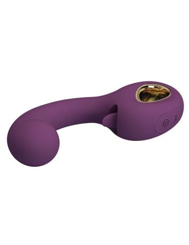 PRETTY LOVE - BRYNNLEE VIBRATORE RICARICABILE CON STIMOLATORE ORALE, 10 VIBRAZIONI E 5 FUNZIONI DI LECCATA, VIOLA