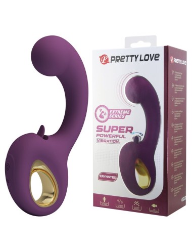 PRETTY LOVE - BRYNNLEE VIBRATORE RICARICABILE CON STIMOLATORE ORALE, 10 VIBRAZIONI E 5 FUNZIONI DI LECCATA, VIOLA