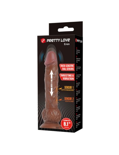 PRETTY LOVE - DILDO VIBRANTE EREN 20,5 CM Ø 4,5 CM MARRONE