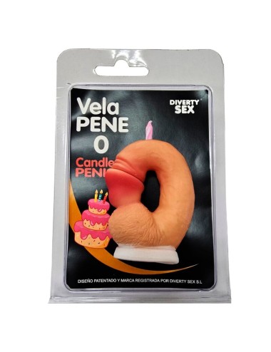 DIABLO PICANTE - CANDELA A FORMA DI PENE A FORMA DI NUMERO 0 COLORE CARNE