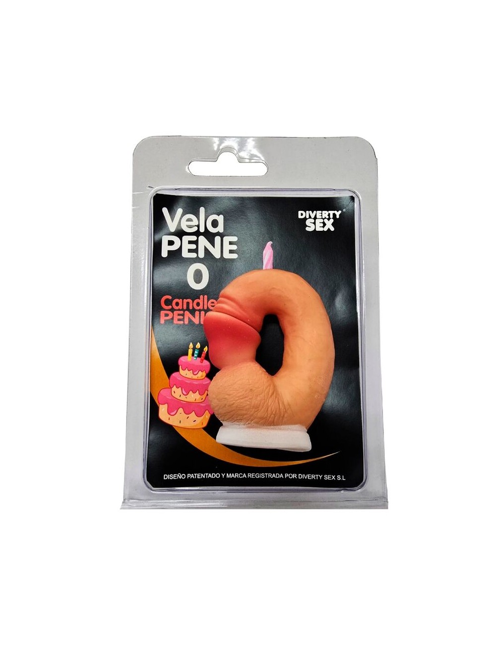 DIABLO PICANTE - CANDELA A FORMA DI PENE A FORMA DI NUMERO 0 COLORE CARNE