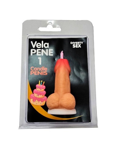 DIABLO PICANTE - CANDELA A FORMA DI PENE COLORE CARNE NUMERO 1