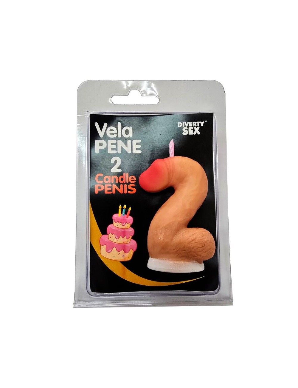 DIABLO PICANTE - CANDELA A FORMA DI PENE NELLA FORMA DEL NUMERO 2 COLOR CARNE
