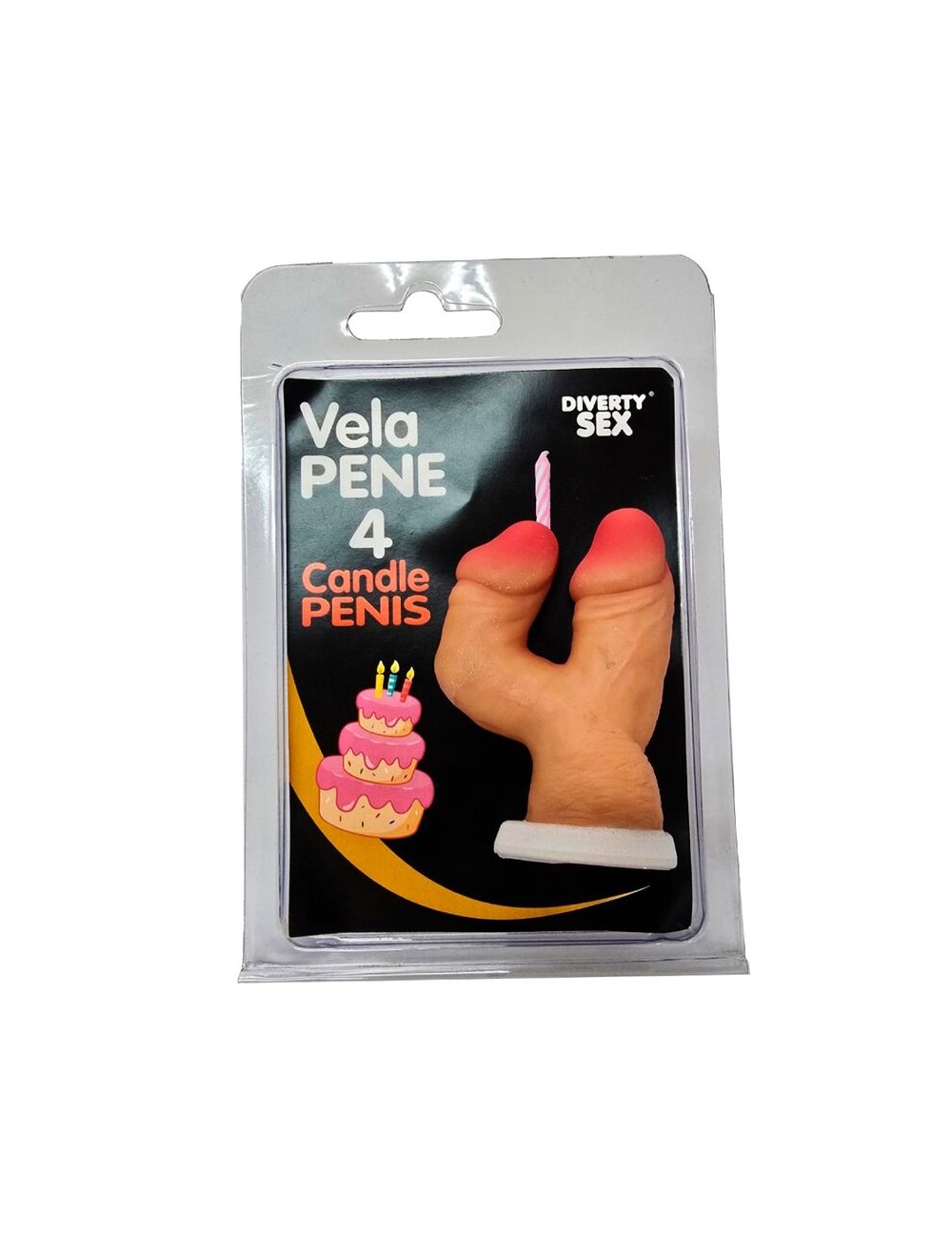 DIABLO PICANTE - CANDELA A FORMA DI PENE NELLA FORMA DEL NUMERO 4 COLOR CARNE