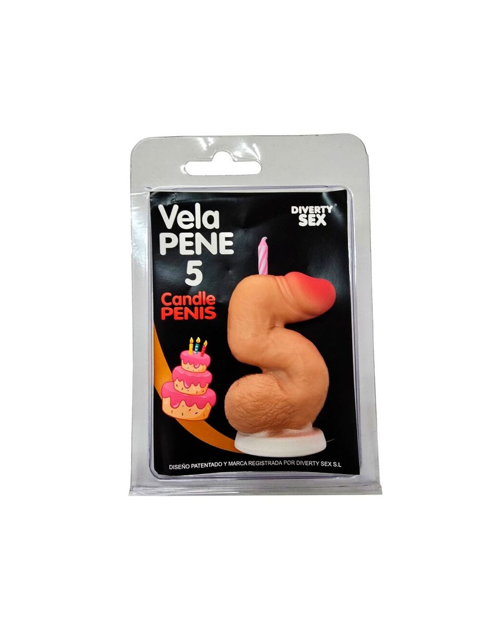 DIABLO PICANTE - CANDELA A FORMA DI PENE NELLA FORMA DEL NUMERO 5 COLORE CARNE