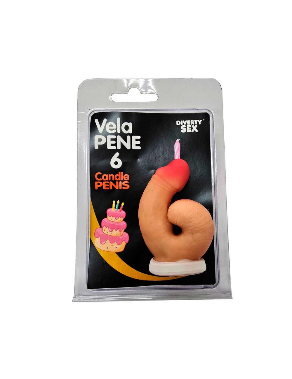 DIABLO PICANTE - CANDELA A FORMA DI PENE NELLA FORMA DEL NUMERO 6 COLOR CARNE
