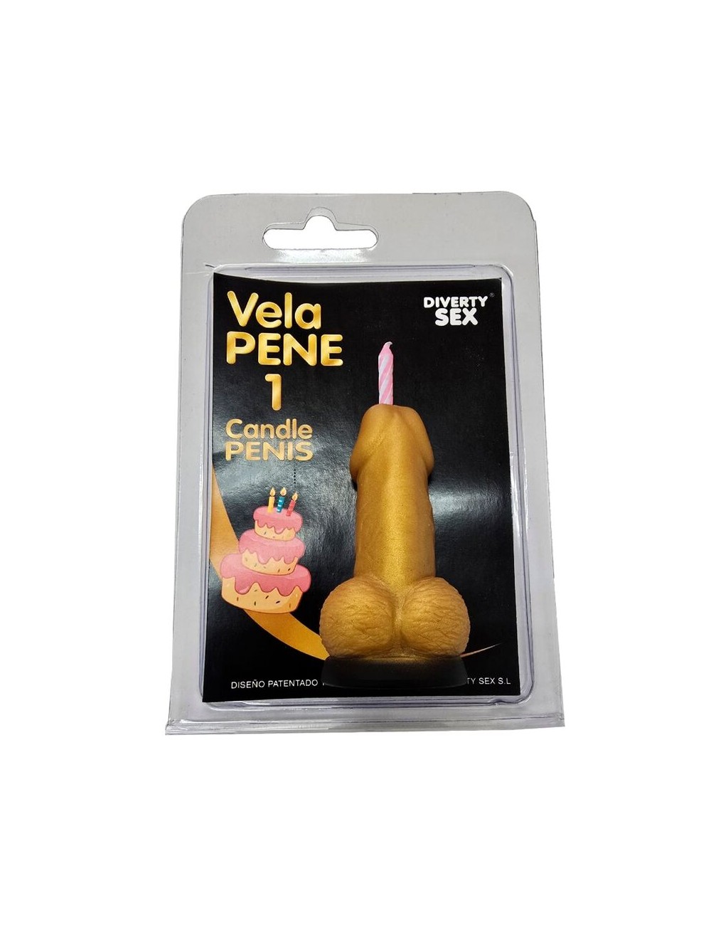 DIABLO PICANTE - CANDELA A FORMA DI PENE NELLA FORMA DEL NUMERO 1 COLORE ORO