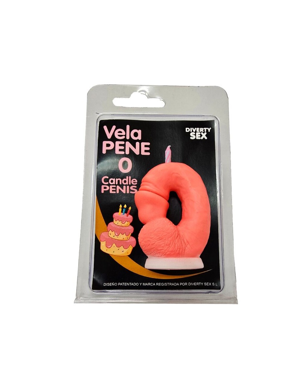 DIABLO PICANTE - CANDELA A FORMA DI PENE A FORMA DI NUMERO 0 COLORE ROSA