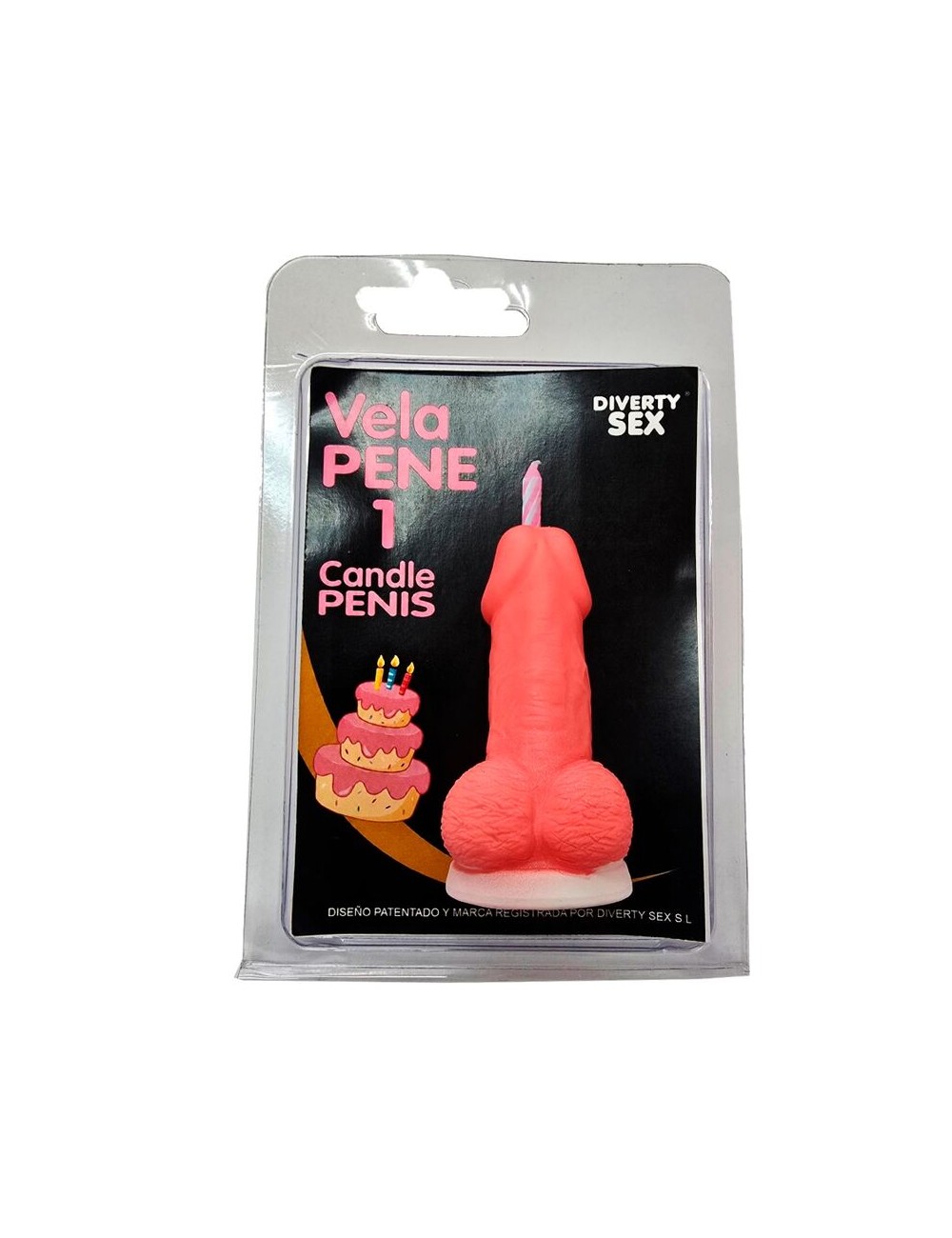 DIABLO PICANTE - CANDELA A FORMA DI PENE A FORMA DI NUMERO 1 COLORE ROSA