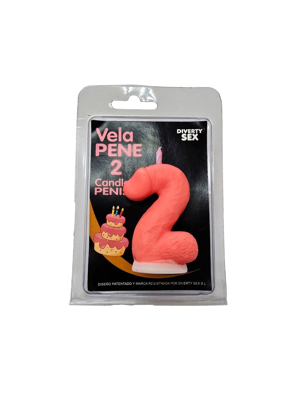 DIABLO PICANTE - CANDELA A FORMA DI PENE A FORMA DI NUMERO 2 COLORE ROSA