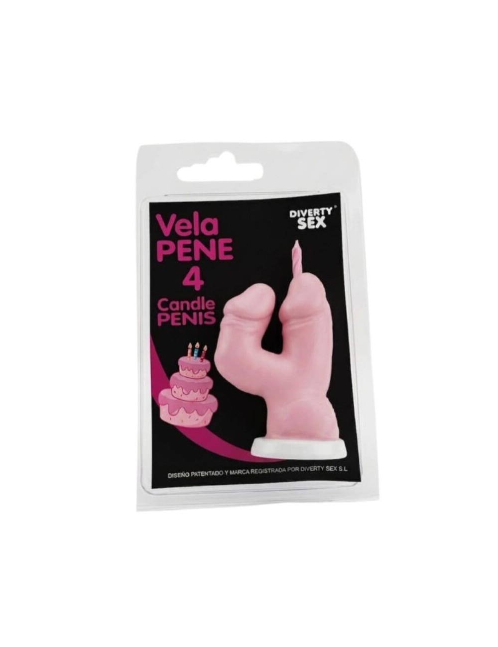 DIABLO PICANTE - CANDELA A FORMA DI PENE A FORMA DI NUMERO 4 COLORE ROSA