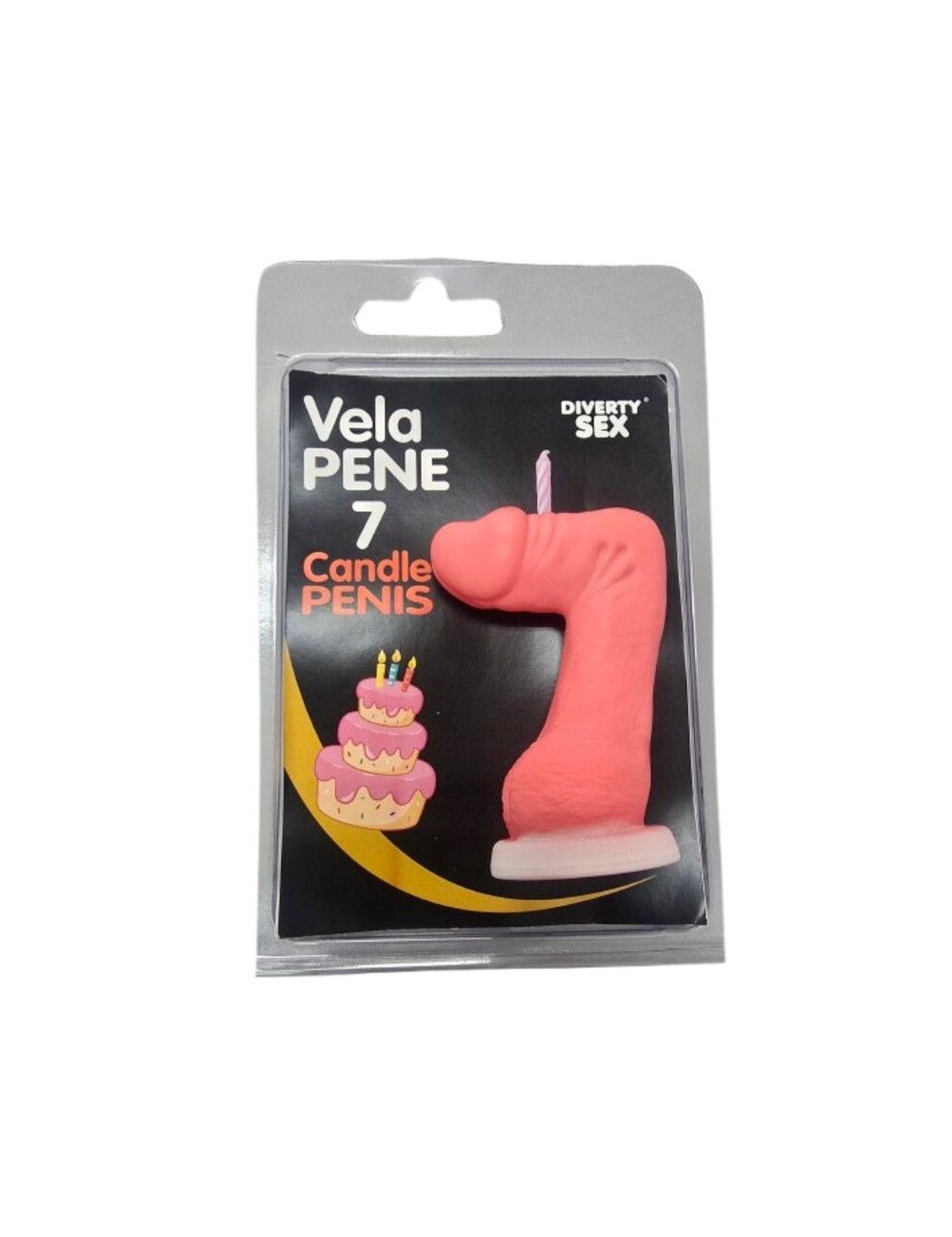 DIABLO PICANTE - CANDELA A FORMA DI PENE A FORMA DI NUMERO 7 COLORE ROSA