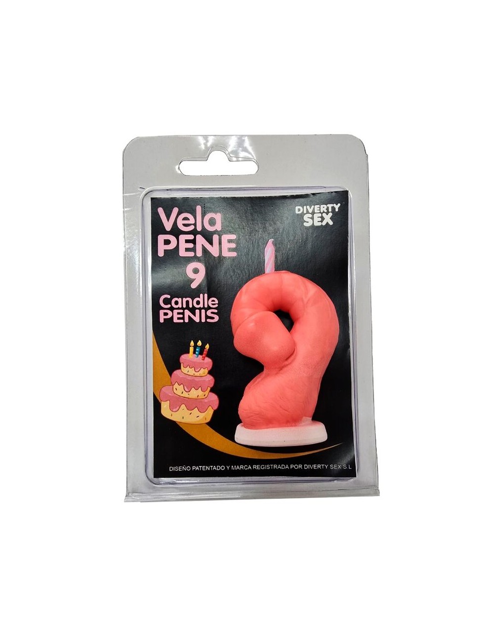DIABLO PICANTE - CANDELA A FORMA DI PENE A FORMA DI NUMERO 9 COLORE ROSA
