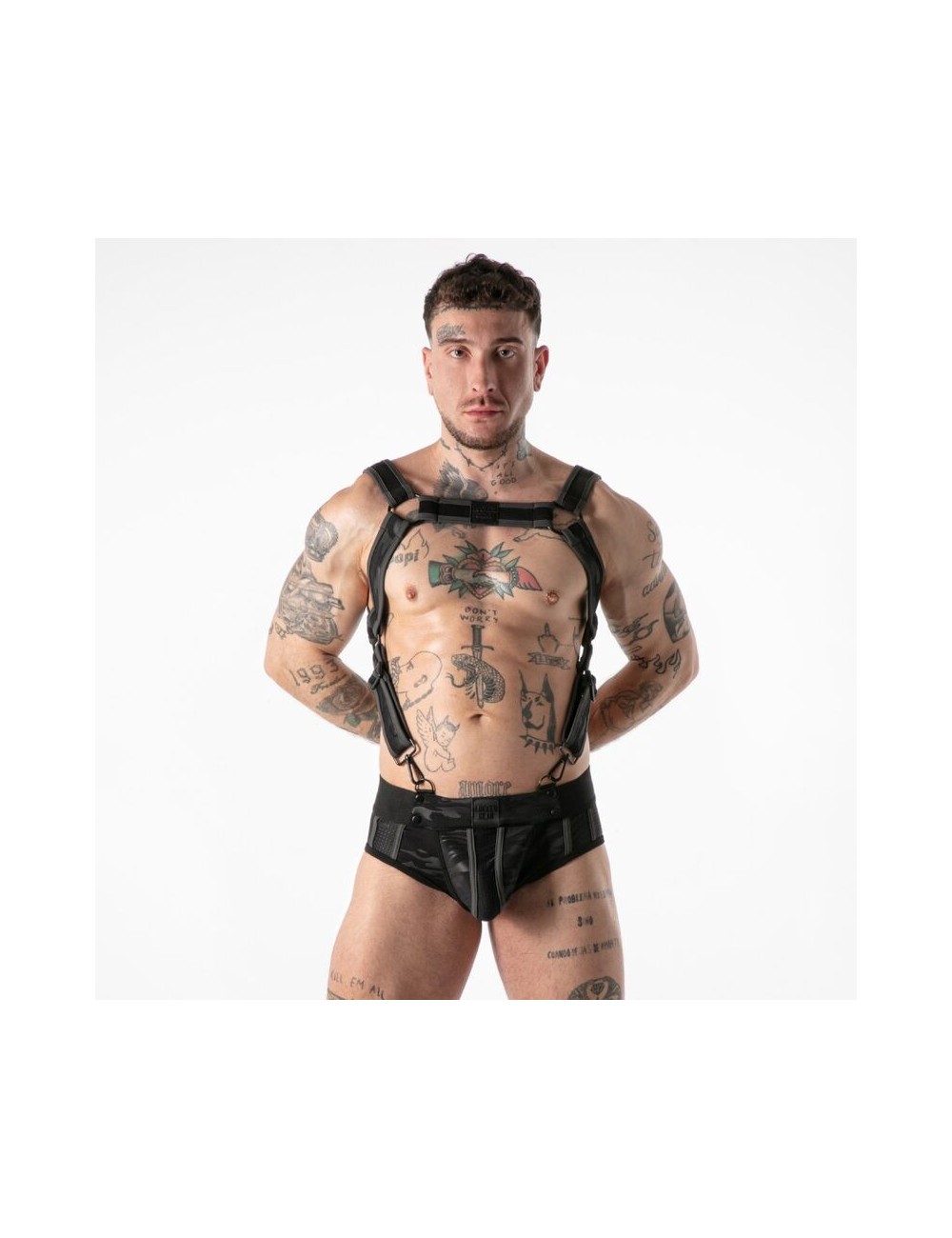 LOCKER GEAR - IMBRACATURA MILITARE COMPLETA NERA TAGLIA S/M