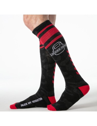 LOCKER GEAR - CALZE MILITARI AL GINOCCHIO ROSSE TAGLIA UNICA