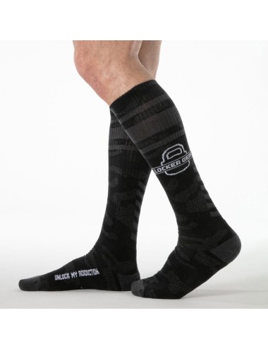 LOCKER GEAR - CALZE MILITARI AL GINOCCHIO NERE TAGLIA UNICA
