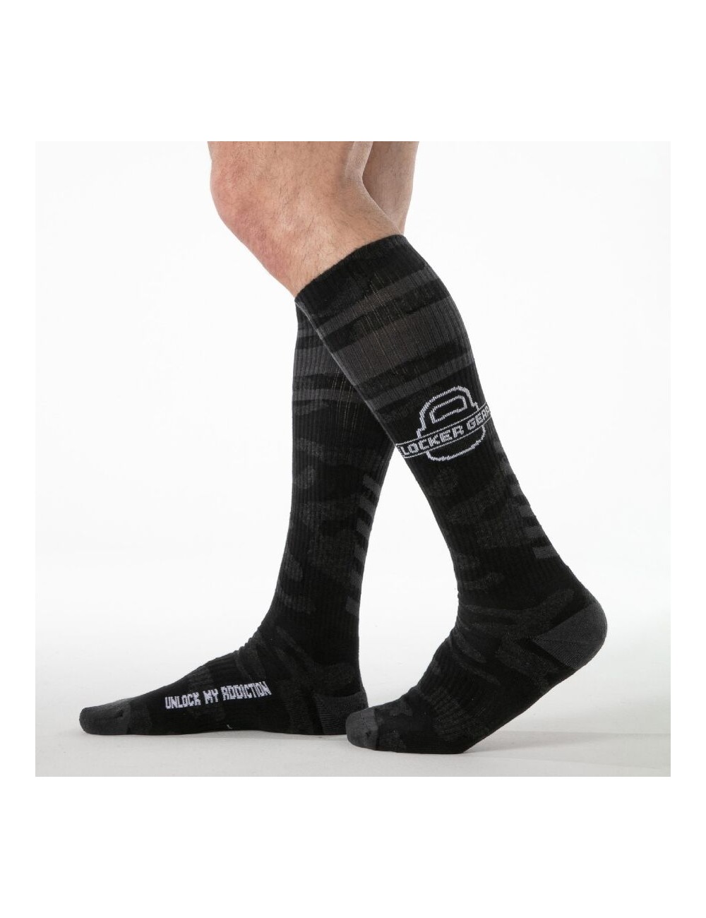 LOCKER GEAR - CALZE MILITARI AL GINOCCHIO NERE TAGLIA UNICA