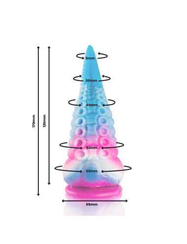 EPIC - PHORCYS DILDO CON TENTACOLI BLU, TAGLIA PICCOLA
