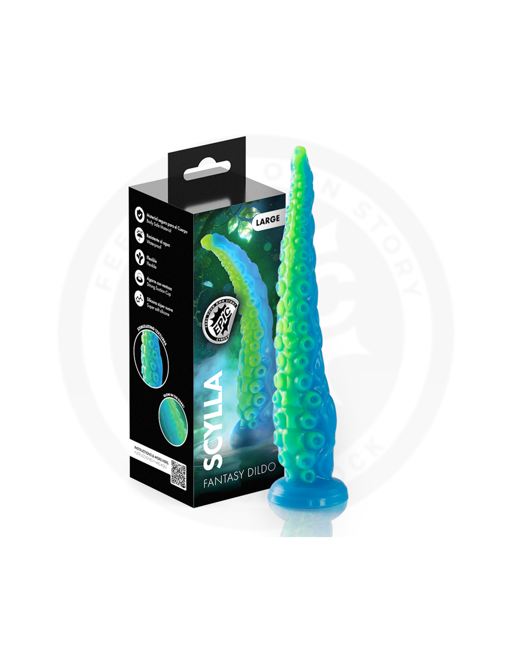 EPIC - SCYLLA DILDO CON TENTACOLI SOTTILI FLUORESCENTI