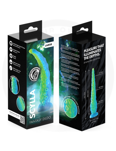 EPIC - SCYLLA DILDO CON TENTACOLI SOTTILI FLUORESCENTI, TAGLIA GRANDE