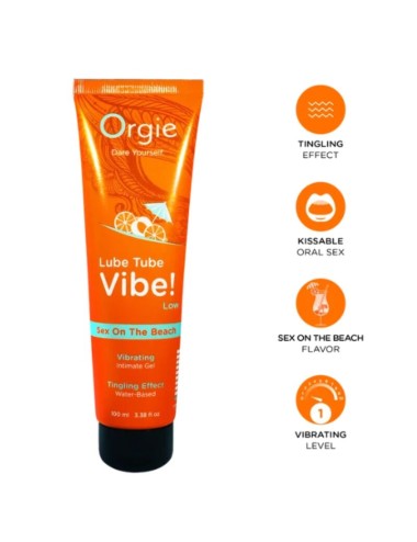 ORGIE - LUBRIFICANTE IN TUBO VIBE! SESSO SULLA SPIAGGIA GEL INTIMO BACIABILE LEGGERO 100 ML