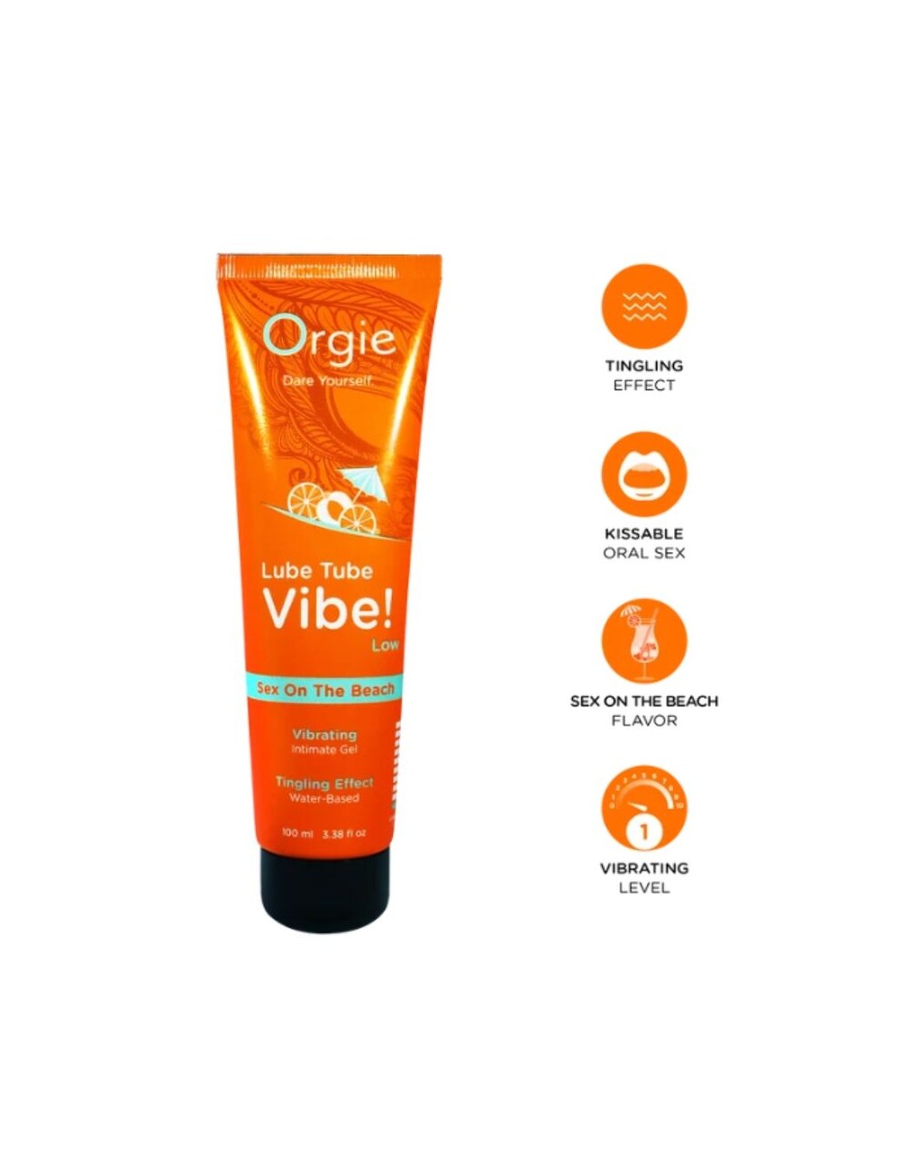 ORGIE - LUBRIFICANTE IN TUBO VIBE! SESSO SULLA SPIAGGIA GEL INTIMO BACIABILE LEGGERO 100 ML