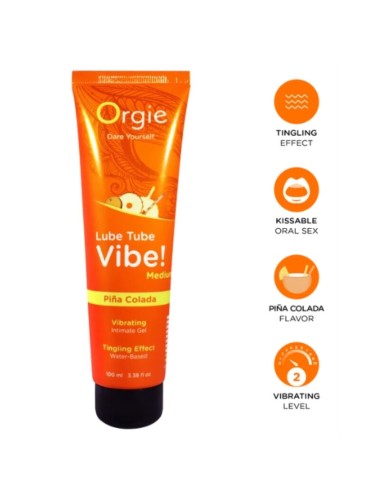 ORGIE - LUBE TUBE VIBE! PIÑA COLADA KISSABLE GEL INTIMO FORMULO MEDIO 100 ML