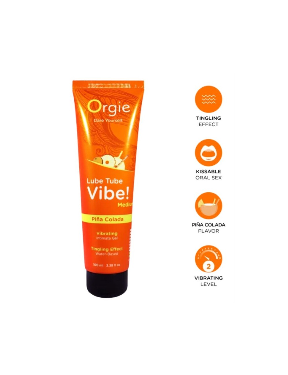 ORGIE - LUBE TUBE VIBE! PIÑA COLADA KISSABLE GEL INTIMO FORMULO MEDIO 100 ML