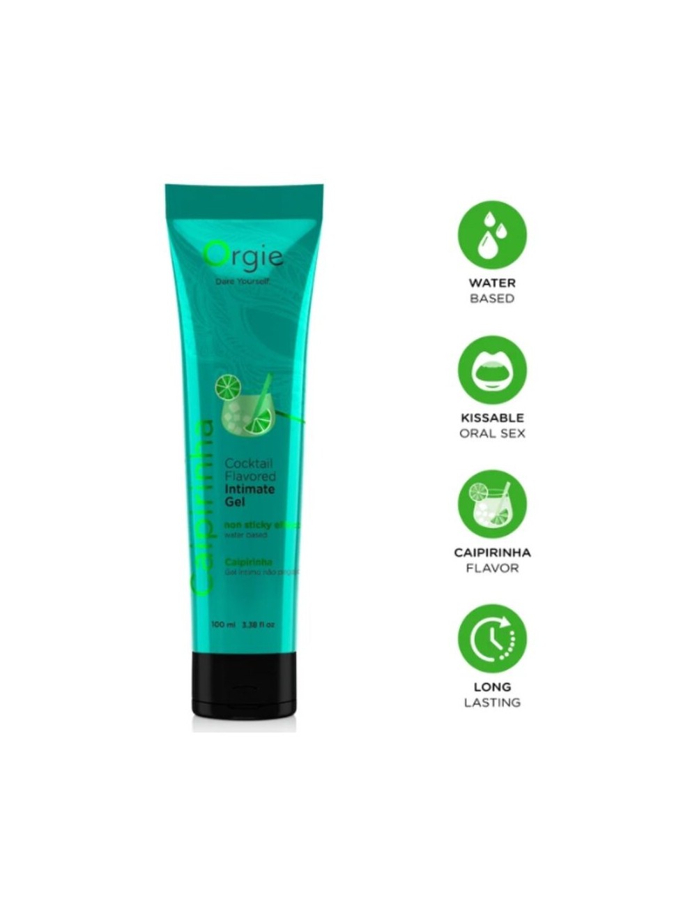 ORGIE - TUBO LUBRIFICANTE COCKTAIL CAIPIRINHA BACIABILE GEL INTIMO A BASE DE ACQUA 100 ML