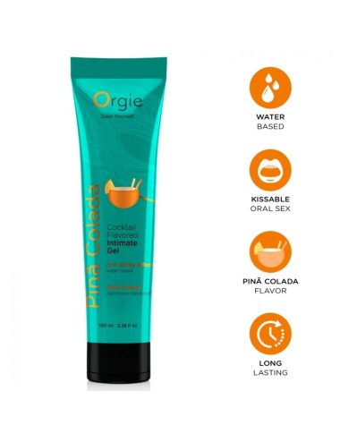 ORGIE - TUBO LUBRIFICANTE COCKTAIL PIÑA COLADA BACIABILE GEL INTIMO A BASE DE ACQUA 100 ML