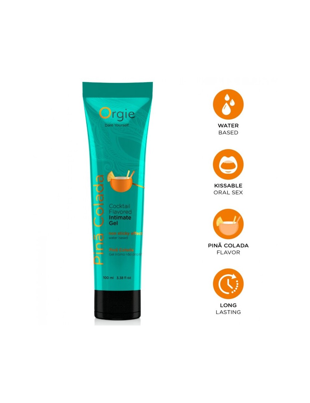 ORGIE - TUBO LUBRIFICANTE COCKTAIL PIÑA COLADA BACIABILE GEL INTIMO A BASE DE ACQUA 100 ML