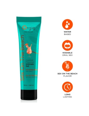 ORGIE - TUBO LUBRIFICANTE COCKTAIL SESSO IN SPIAGGIA GEL INTIMO BACIABILE A BASE DE ACQUA 100 ML