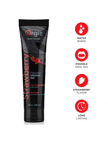ORGIE - TUBO LUBRIFICANTE ALLA FRAGOLA BACIABILE GEL INTIMO A BASE DE ACQUA 100 ML