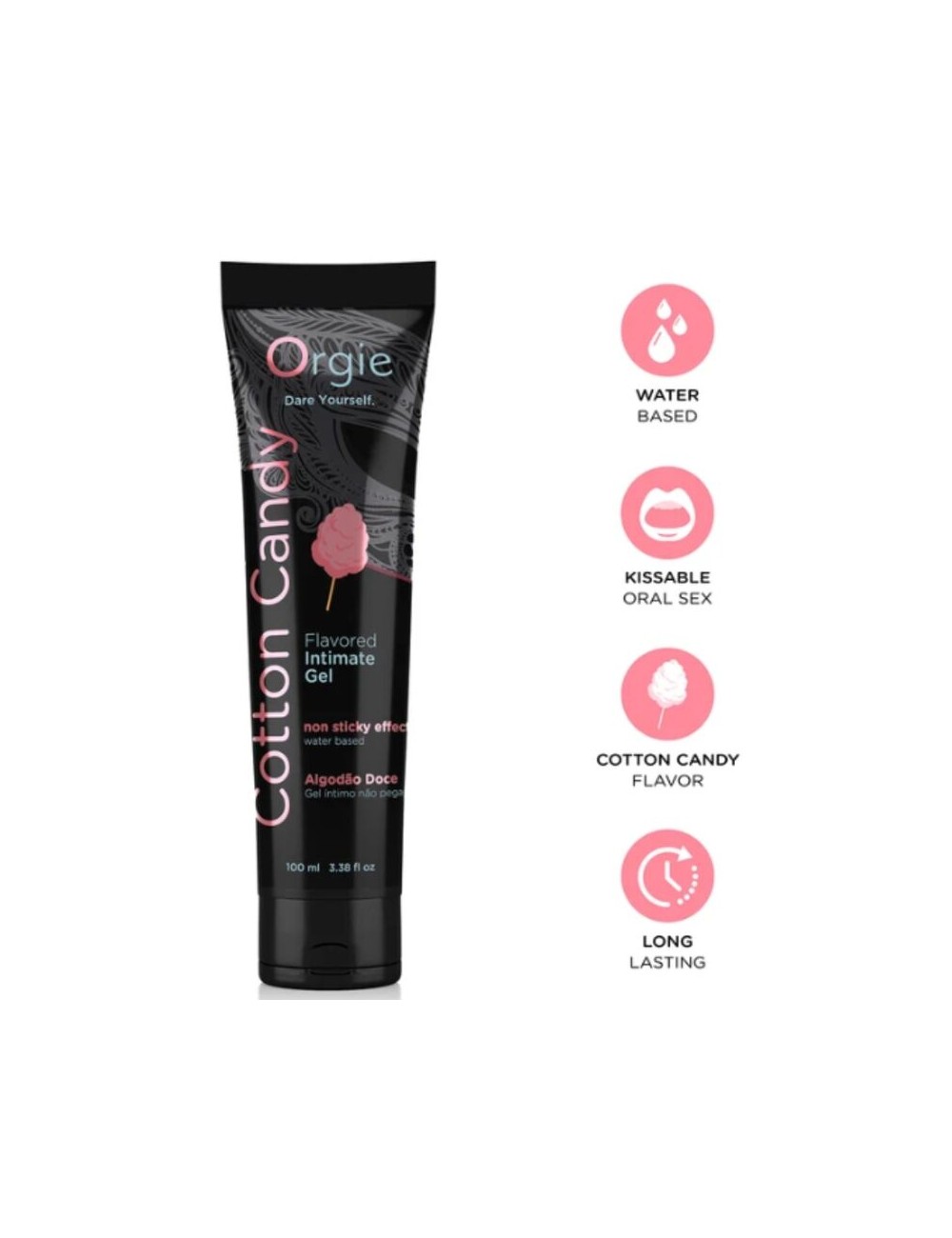 ORGIE - TUBO LUBRIFICANTE ZUCCHERO FILATO BACIABILE GEL INTIMO A BASE DE ACQUA 100 ML
