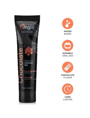 ORGIE - TUBO LUBRIFICANTE AL CIOCCOLATO BACIABILE GEL INTIMO A BASE DE ACQUA 100 ML